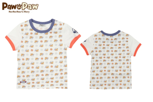 Pawinpaw宝英宝韩国小熊童装夏季款男童印花短袖T恤