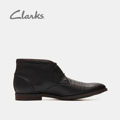 clarks其乐男鞋高帮平跟皮马靴