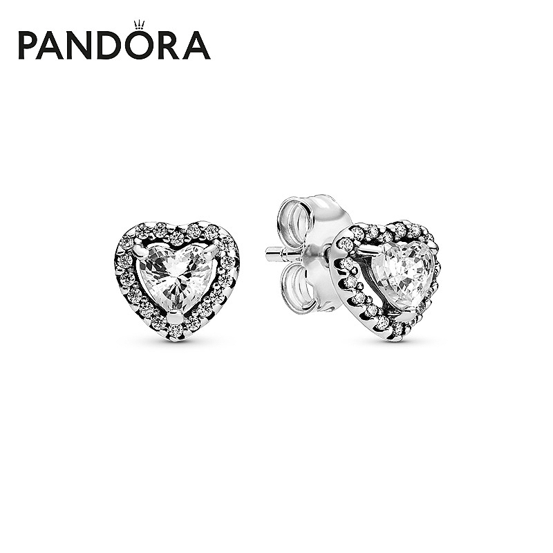 pandora潘多拉官网 崇高之心 925银耳钉298427c01耳环礼物