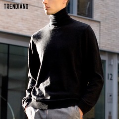 trendiano纯色高领长袖套头毛衣
