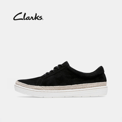 clarks其乐女鞋系带平底小白鞋