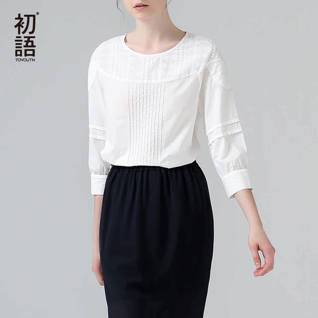 初语套头圆领衬衫