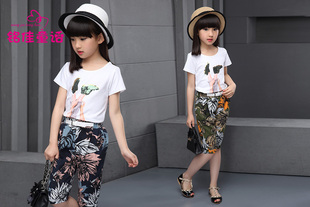 2016夏季新款女童装潮儿童短袖休闲两件套女大童韩版套装