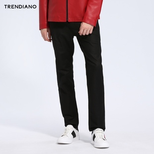 trendiano棉质弹性修身直筒长裤
