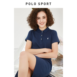 polo sport女装夏季新品polo领纯色