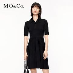 MOCO收腰Polo领针织连衣裙