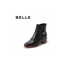 BELLE/百丽冬商场同款牛皮革女皮靴