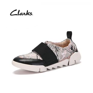 Clarks其乐女鞋印花魔术贴单鞋