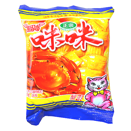 爱尚 福马正宗咪咪虾条 蟹味 18g 休闲零食品小吃点心 儿时的味道