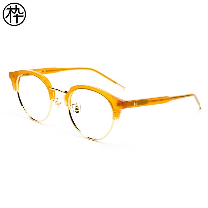 mujosh近视半框眼镜 男女同款 fm1720082 椭圆半框 复古半框眼镜