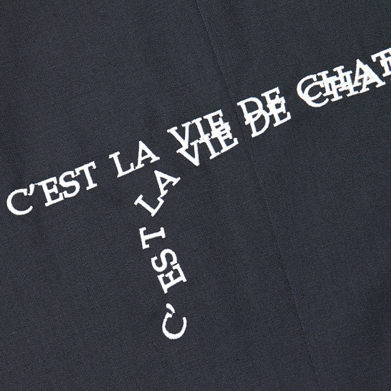 商场同款卡宾男装黑色修身休闲西服春季新款青年字母绣花潮西装c