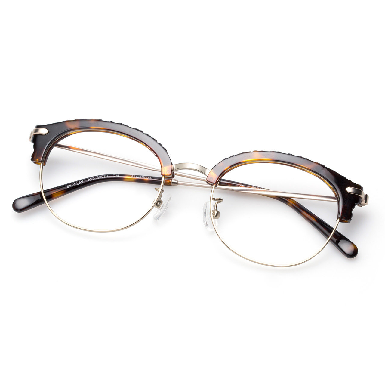 目戏眼镜 女士复古半框近视眼镜架大框方脸文艺眼镜框 宝岛50923