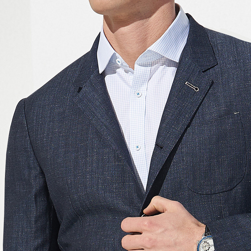 vicutu/威可多男士商务中式单西服 立领亚麻羊毛西服