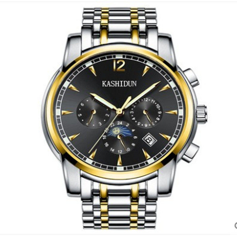 卡诗顿新款全自动机械表男夜光防水精钢男表时尚多功能男士手表