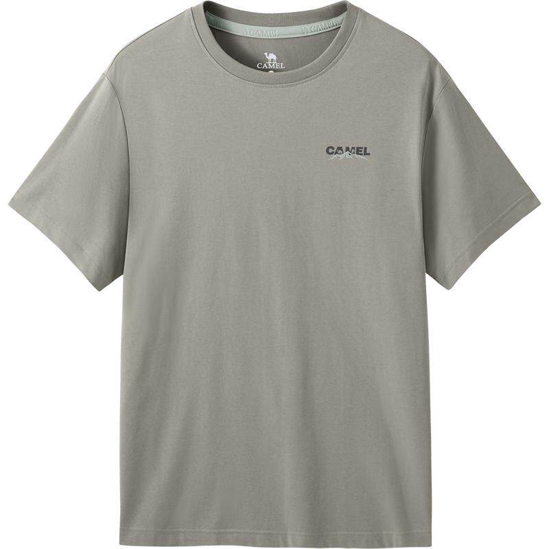 春季纯棉男士t恤口袋落肩外穿打底宽松圆领长袖t恤男士