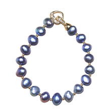 Platinum moon peacock green pearl bracelet necklace colorful Freshwater Pearl Bracelet