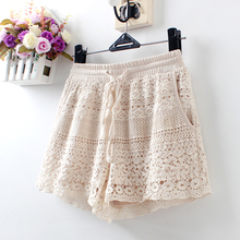 Women's summer pocket lace shorts with safety pants on the outside