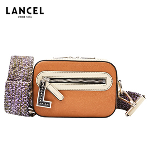 兰姿牛皮斜挎相机包