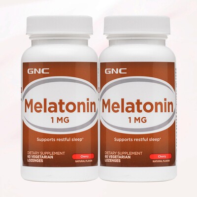 gnc褪黑素片1mg60粒2瓶