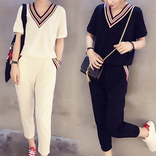 Slightly fat mm spring and summer clothes 2020 new loose two-piece suit, young and slim