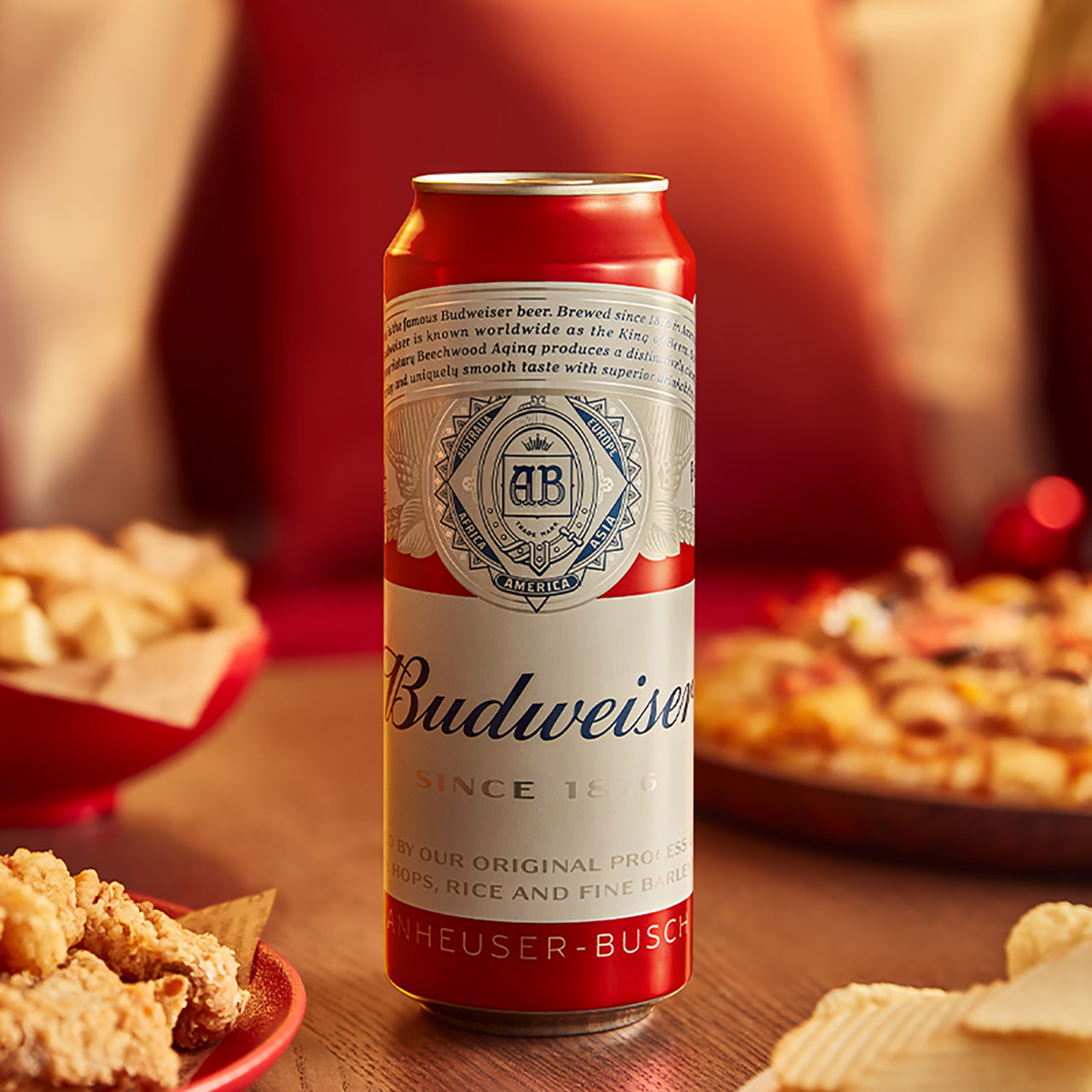 budweiser百威啤酒整箱经典醇正550ml15大罐装熟啤酒整箱官方