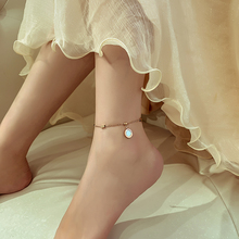 韩国简约个性双面钛钢玫瑰金脚链子