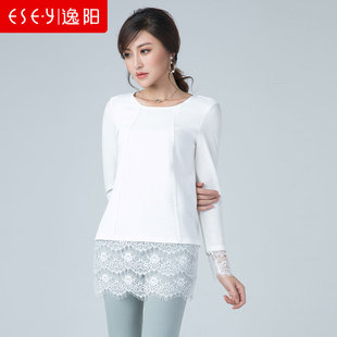 逸阳outlets2020春款长袖女装圆领