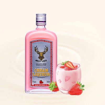 粉色格野草莓奶油利口酒格野洋酒