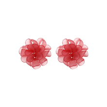 Camellia fairy flower earring temperament acrylic Earrings fresh petals in summer