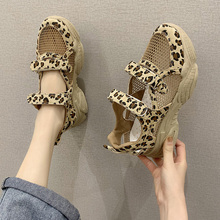 Europe station father sports sandals women 2020 summer new leopard pattern Fashion Super Hot 100 net