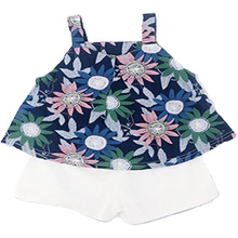 Girls' summer suit 2020 new style suspender little girls' summer suit one year old