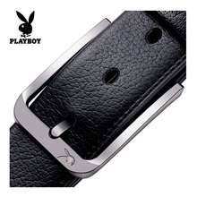 Playboy belt men's leather needle buckle young people's leather pants with pure Korean belt