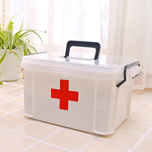 家用医药箱药收纳盒收纳箱分层格透明手提家庭医疗箱
