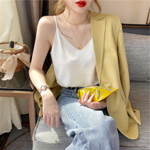 Suspender vest women's ice silk V-neck loose fashion foreign style knitwear sexy top