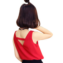 Suspender vest women's loose Korean spring and summer wear new versatile round neck sleeveless Chiffon bottoming