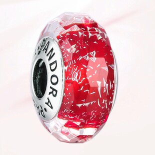 pandora潘多拉手链串珠红色流沙冰