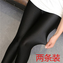 Spring and autumn glossy pants wear leggings on the outside women's black thin elastic thin fit