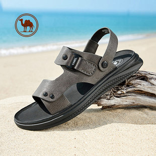 骆驼牌凉鞋男2019夏季商务休闲真皮