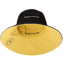 Double faced fisherman's hat for women, summer and Korean version, all-around sun hat for men, large brim for face covering