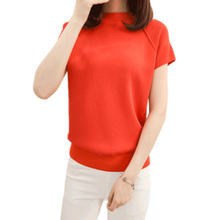 Women's short sleeve T-shirt women's 2020 new round neck ice silk T-shirt thin bottom